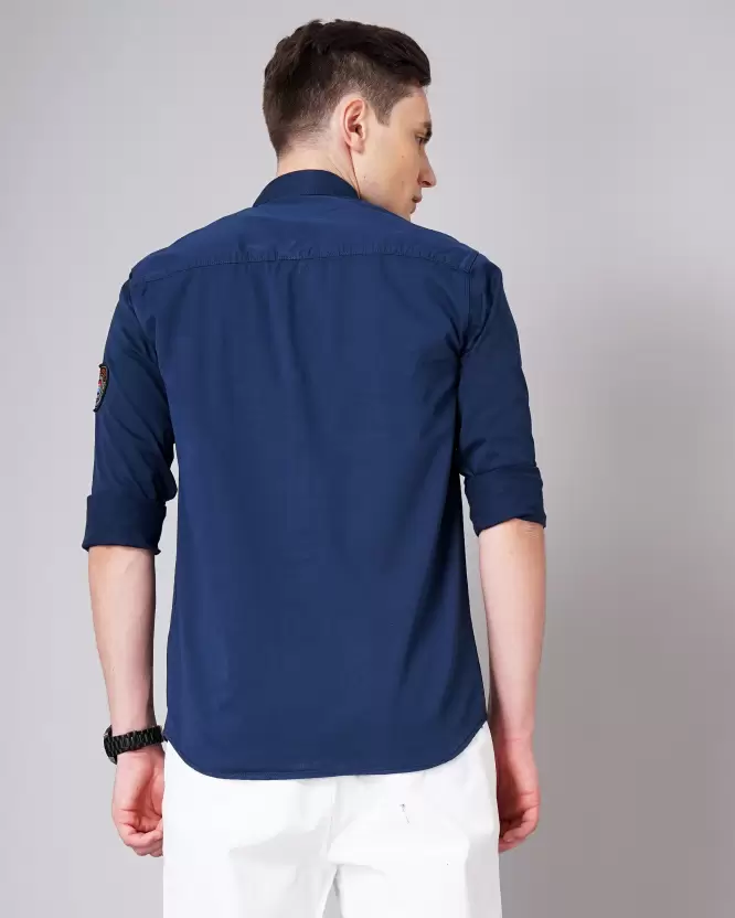 Over Size Shirt Men Light Blue Shirt - Image 2